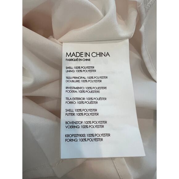 Club Monaco Crepe Bell Sleeve Dress Off White 4 - Picture 9 of 10